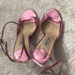 Jimmy Choo Laser Pink Sandal Heels 6 1/2